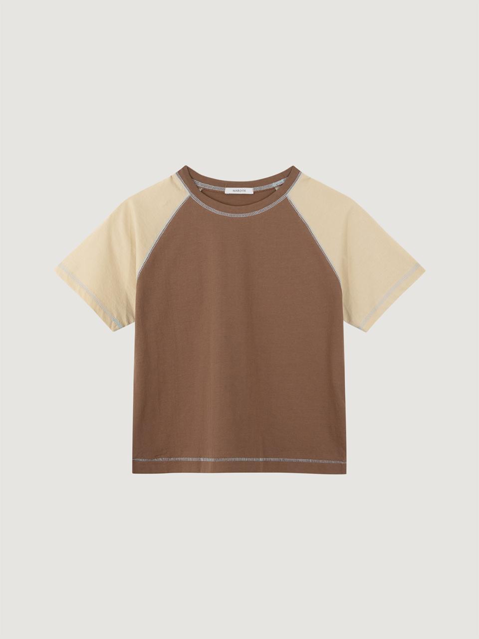 MAROYH Mix crop t - shirt (Mustard)