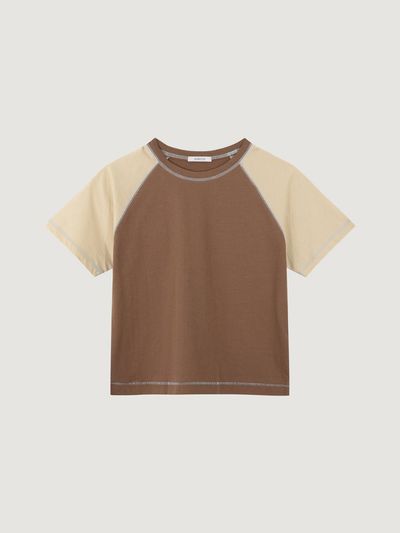 MAROYH Mix crop t - shirt (Mustard)