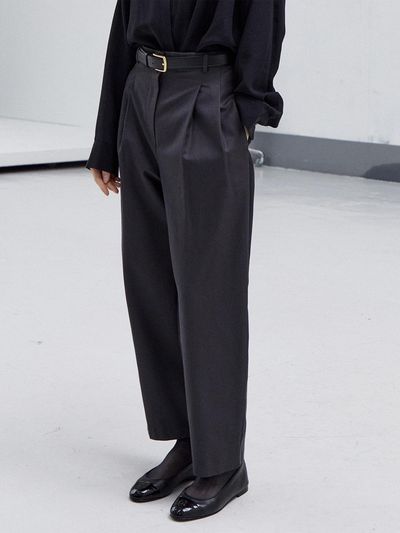 MAROYH Pintuck Volume Pants (Charcoal)