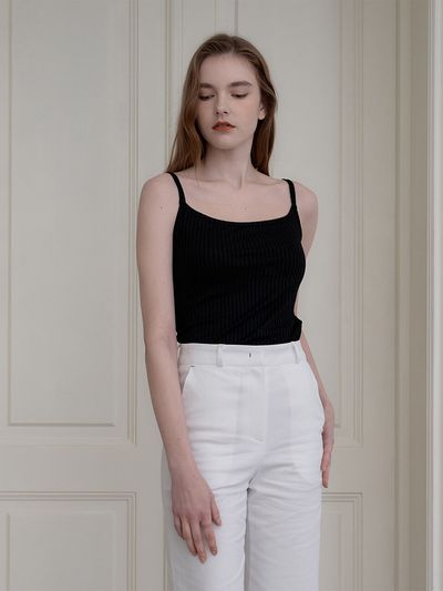 MAROYH Ribbed Crop Sleeveless_Black