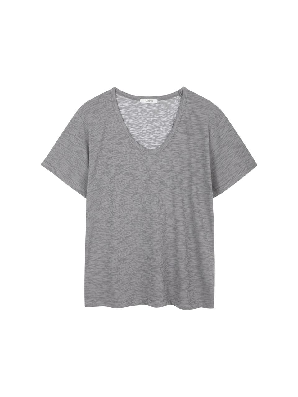 MAROYH Slab U neck T shirts (Gray)