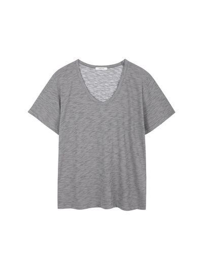 MAROYH Slab U neck T shirts (Gray)