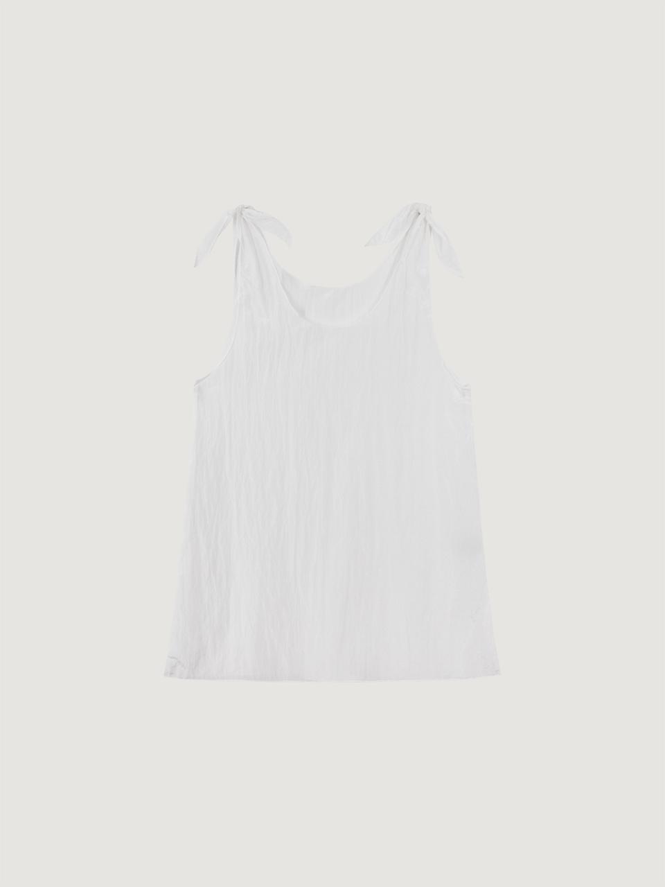 MAROYH Wrinkle sleeveless top (White)