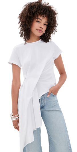 Marques'Almeida Marques'Almeida Draped Cap Sleeve T-Shirt White