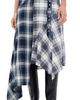 Marques'Almeida Marques'Almeida Plaid Wrap Skirt with Folded Belt Blue Plaid - 1