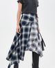 Marques'Almeida Marques'Almeida Plaid Wrap Skirt with Folded Belt Blue Plaid - 5