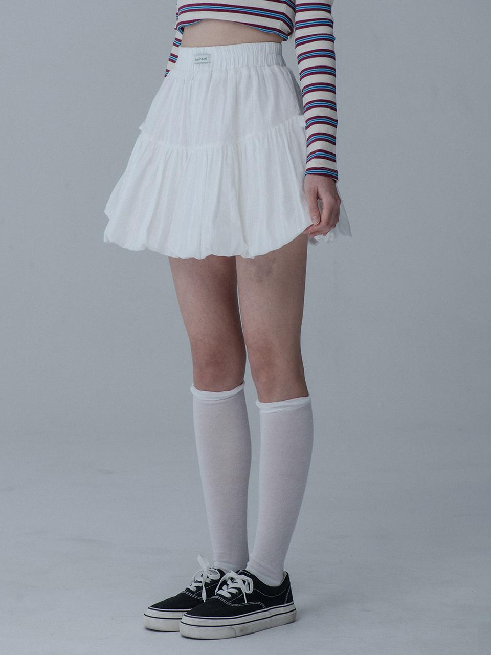 mars en avril Balloon Ribbon Bending Mini Skort [Off White]