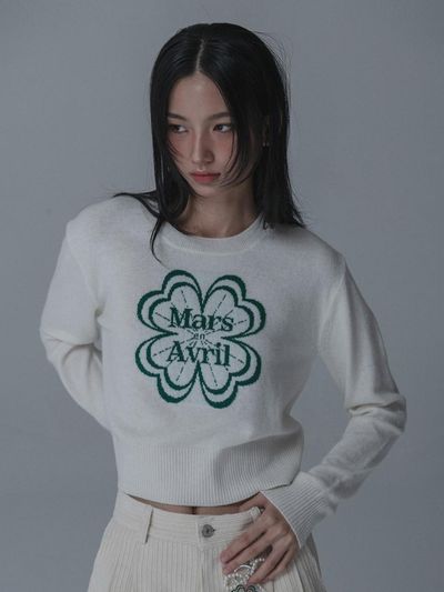 mars en avril CASHMERE CLOVER JACQUARD KNIT