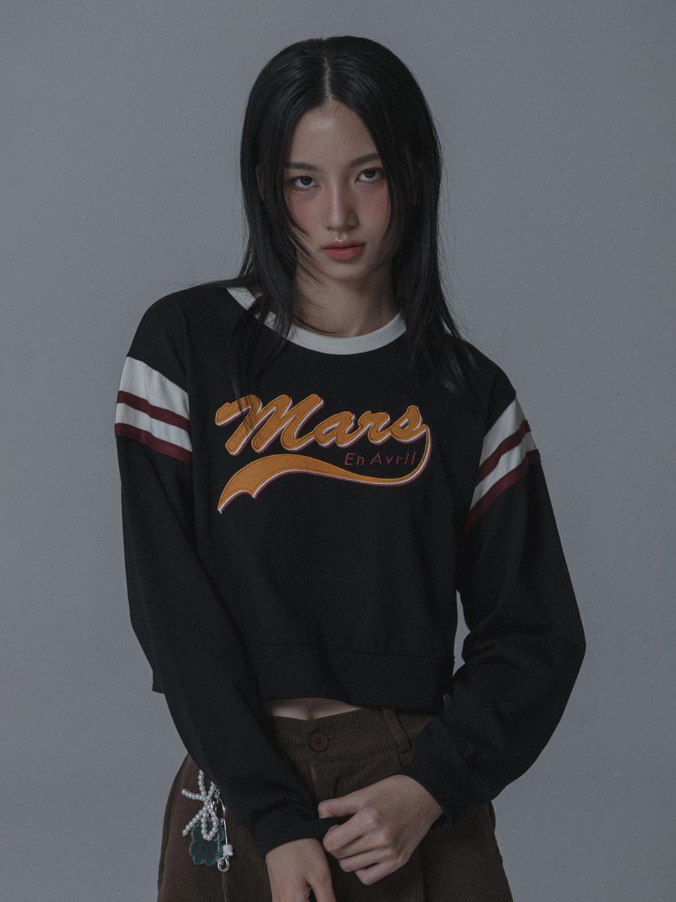 mars en avril COLOR SCHEME LOGO CROPPED T-SHIRT_BLACK YELLOW