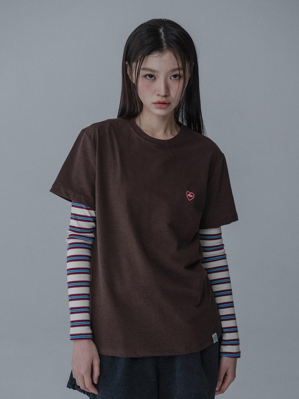 mars en avril Essential Embossed T-shirt [Brown]