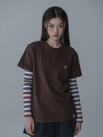 mars en avril Essential Embossed T-shirt [Brown]