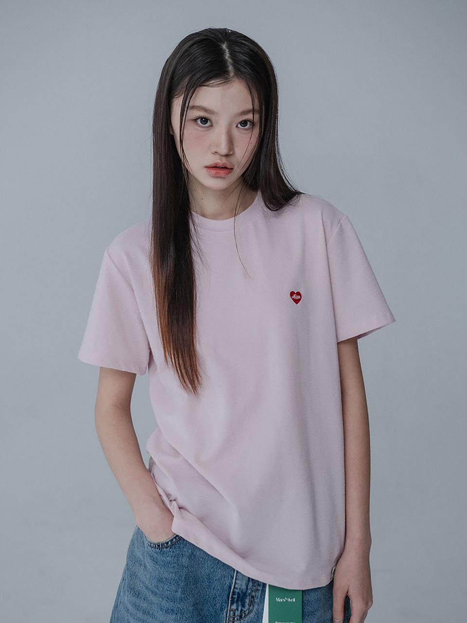 mars en avril Essential Embossed T-shirt [Pink]
