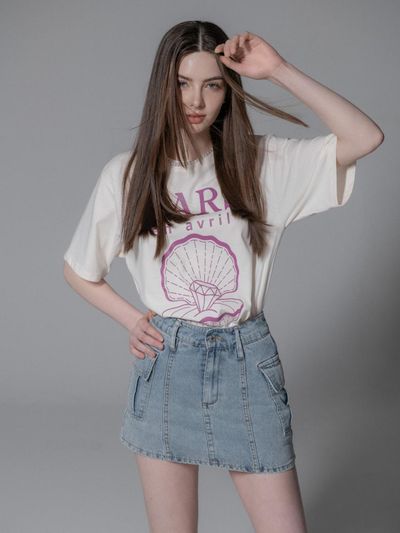 mars en avril SEASHELL DIA TSHIRT-yellow PURPLE