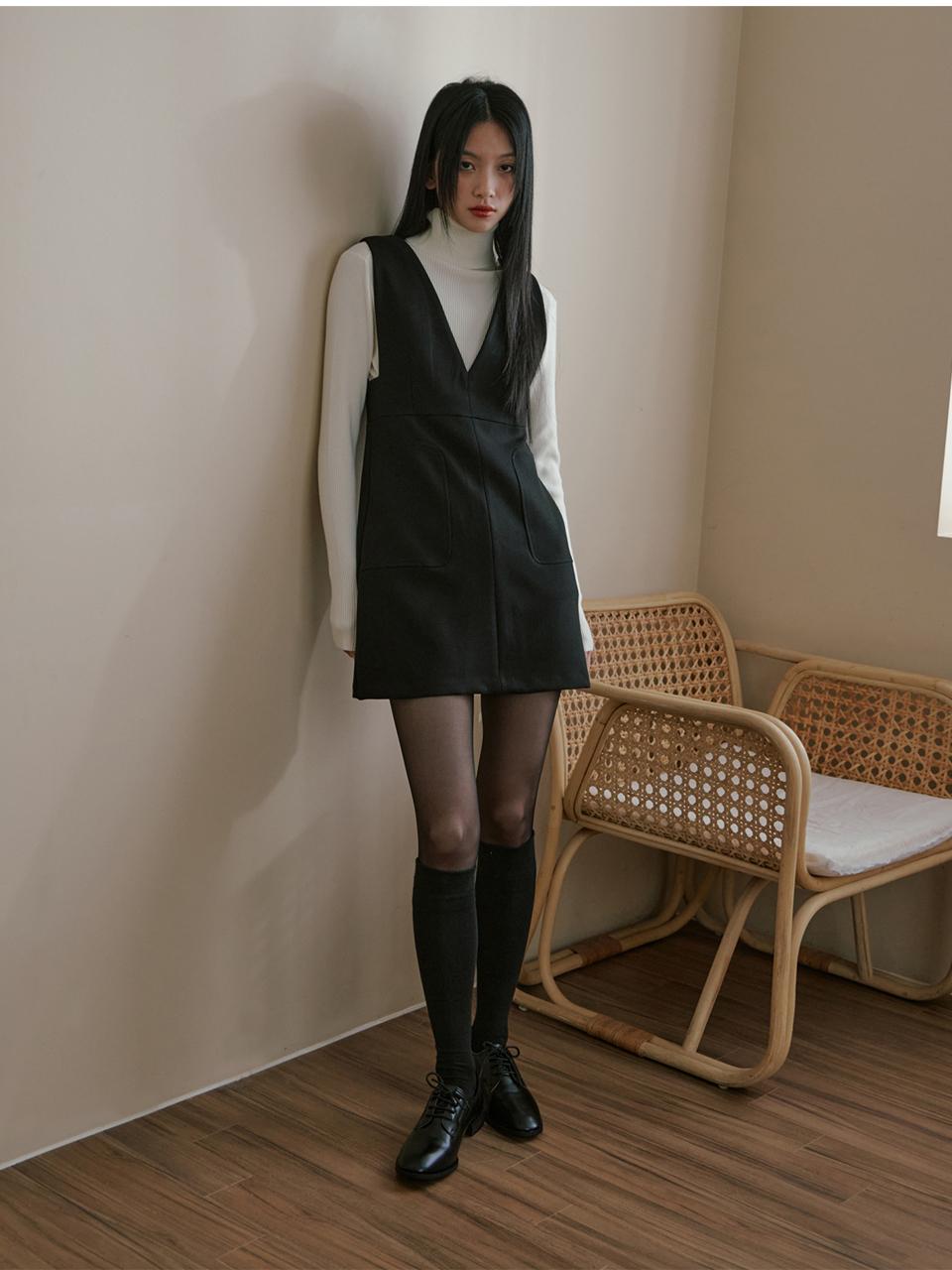 mars en avril V NECK ALICE DRESS_BLACK