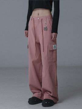 mars en avril WIDE STRING CARGO PANTS_PINK