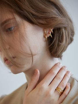MARSBOM 3 earcuff earring gold