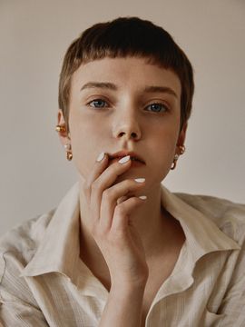 MARSBOM Bone Pearl Earring Gold