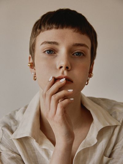 MARSBOM Bone Pearl Earring Gold