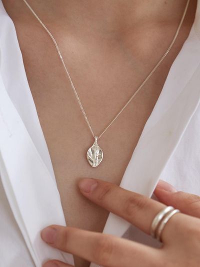 MARSBOM Leaf Silver Necklace