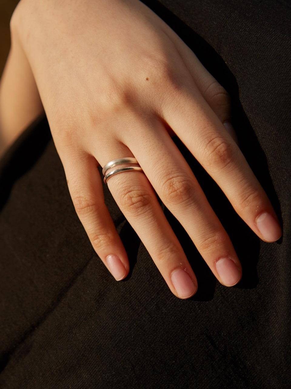 MARSBOM Two Line Silver Ring
