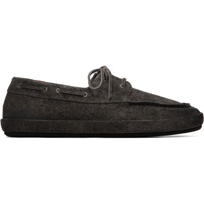 Marsèll Marsèll Black Scatopelle Suede Boat Shoes