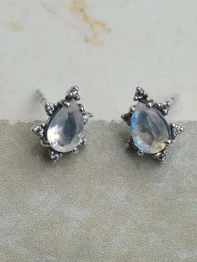 martha in the garret bailey. rainbow moonstone Earring