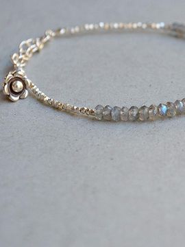 martha in the garret Embossed Texture Labradorite Sterling Silver Bracelet