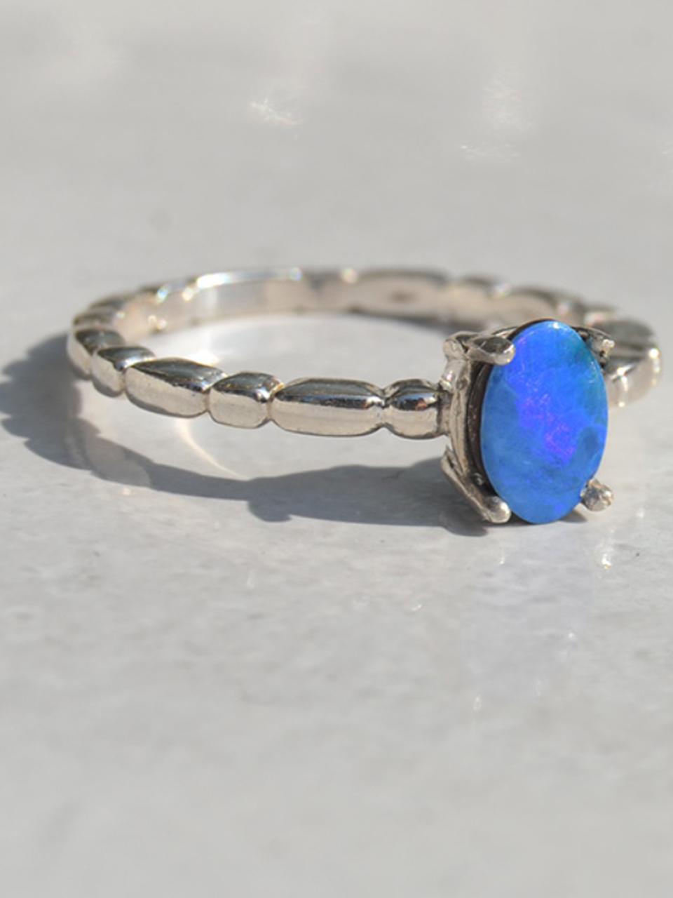 martha in the garret kellan.blue opal Ring
