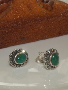 martha in the garret lubileu ii.green onyx Earring