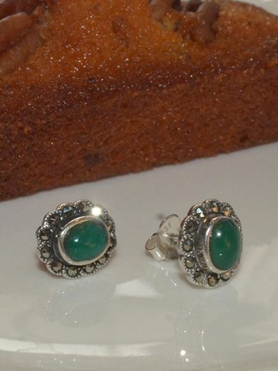 martha in the garret lubileu ii.green onyx Earring