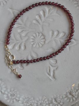 martha in the garret Natural Garnet Sterling Silver Bracelet