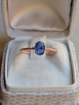 martha in the garret Natural Kyanite Rose Gold Ring