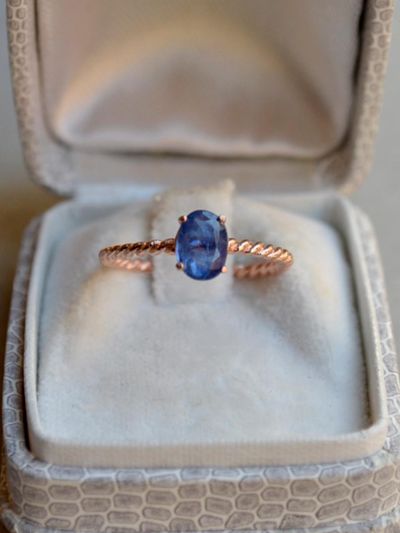 martha in the garret Natural Kyanite Rose Gold Ring