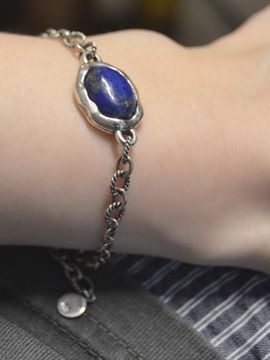 martha in the garret Natural Sterling Silver Lapis Bracelet