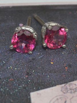 martha in the garret pink topaz.206 Earring
