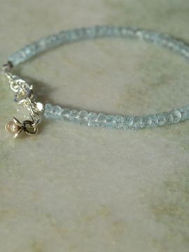 martha in the garret Rondelle Sterling Silver Aquamarine Bracelet
