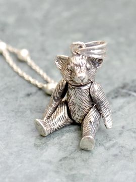martha in the garret Sterling Silver Handcrafted Bear Necklace