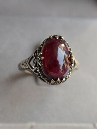 martha in the garret Sterling Silver Handcrafted Garnet Ring