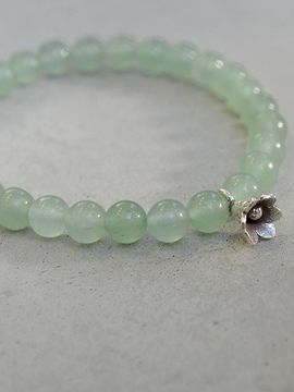 martha in the garret Sterling Silver Natural Stone Bracelet [Green]