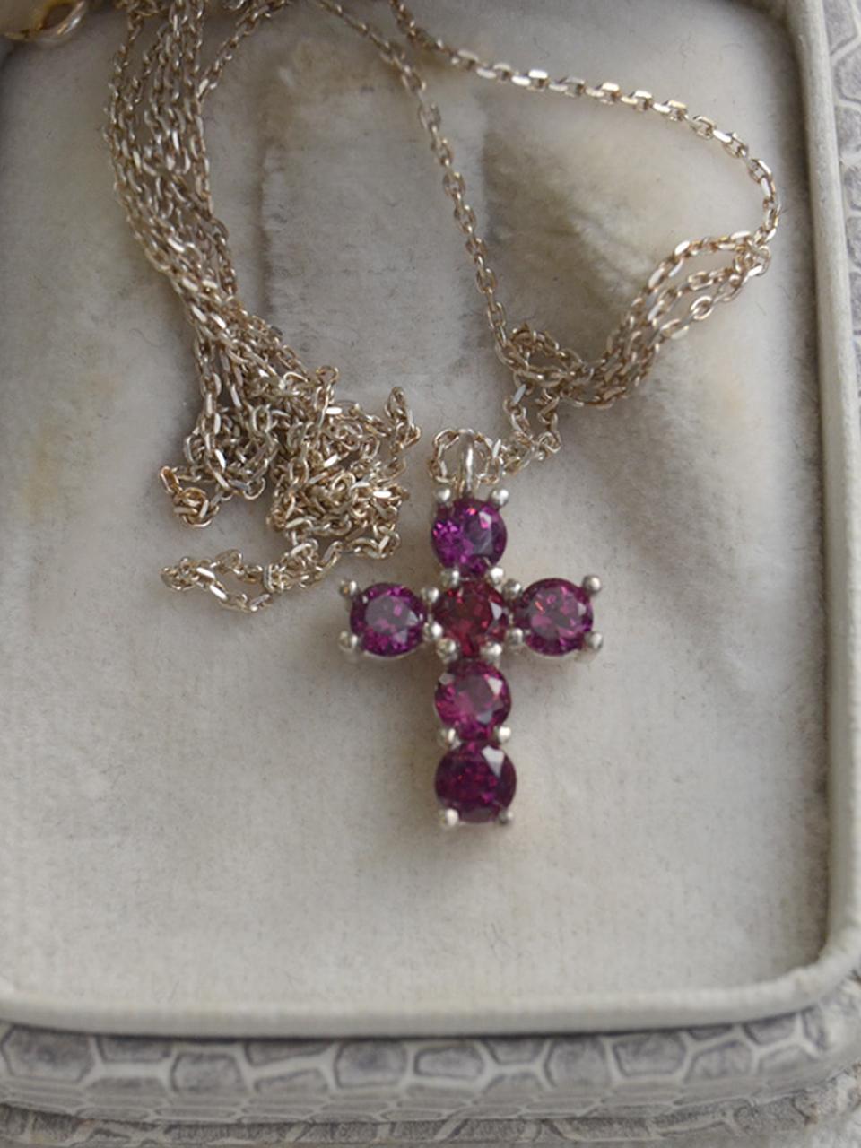 martha in the garret Sterling Silver Rhodolite Necklace
