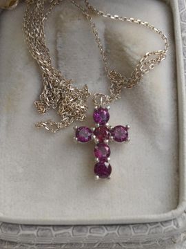 martha in the garret Sterling Silver Rhodolite Necklace