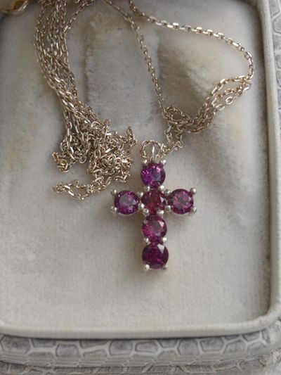 martha in the garret Sterling Silver Rhodolite Necklace