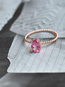 martha in the garret Twisted Band Sterling Silver Ring [Pink]