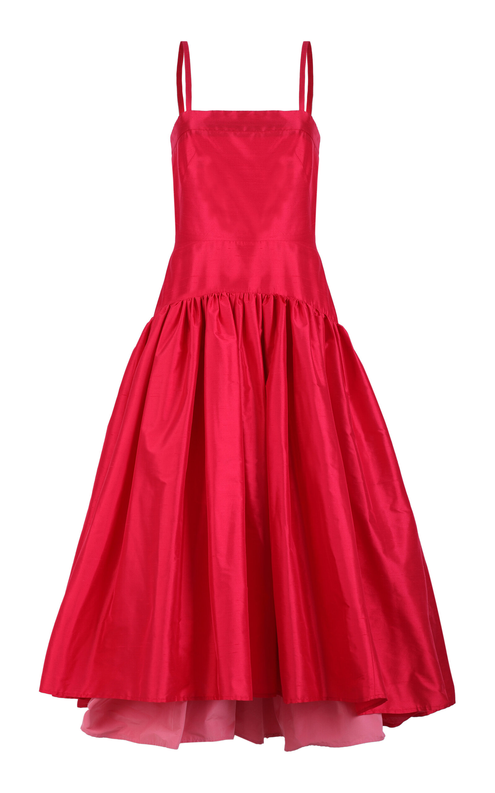 knee length dresses for ladies Gathered Drop Waist Dress - Black