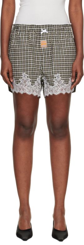Martine Rose Martine Rose Black & Khaki French Knickers Shorts