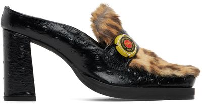 Martine Rose Martine Rose Black Champagne Cap Square Toe Heels