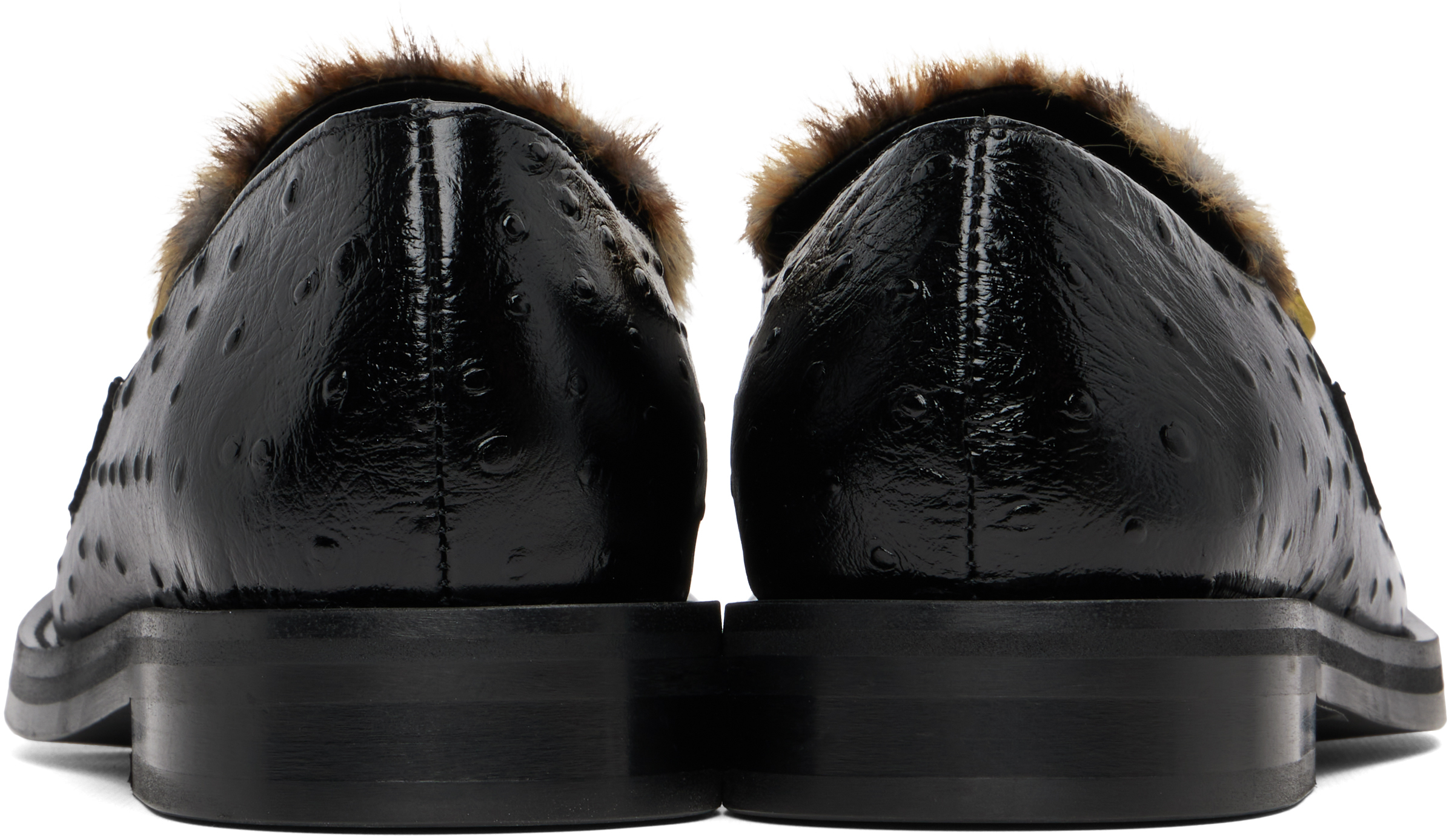 Martine Rose - Black Champagne Cap Square Toe Loafers