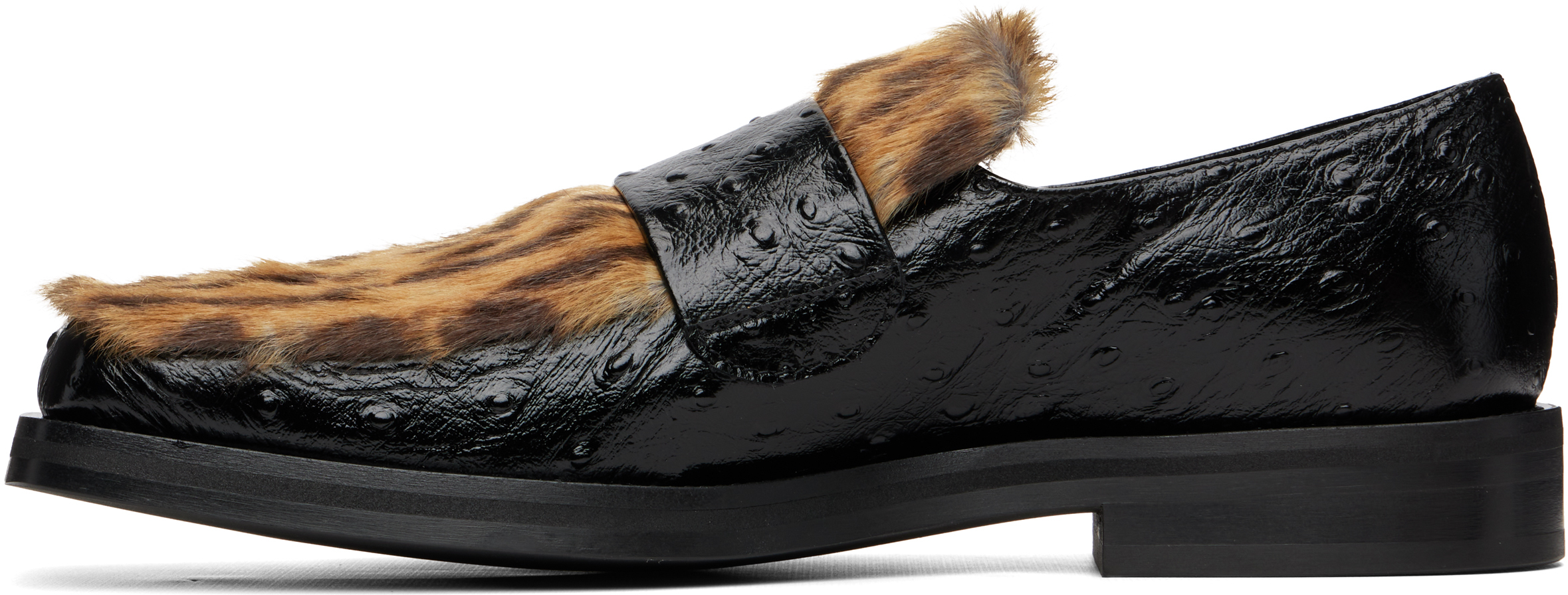 Martine Rose - Black Champagne Cap Square Toe Loafers