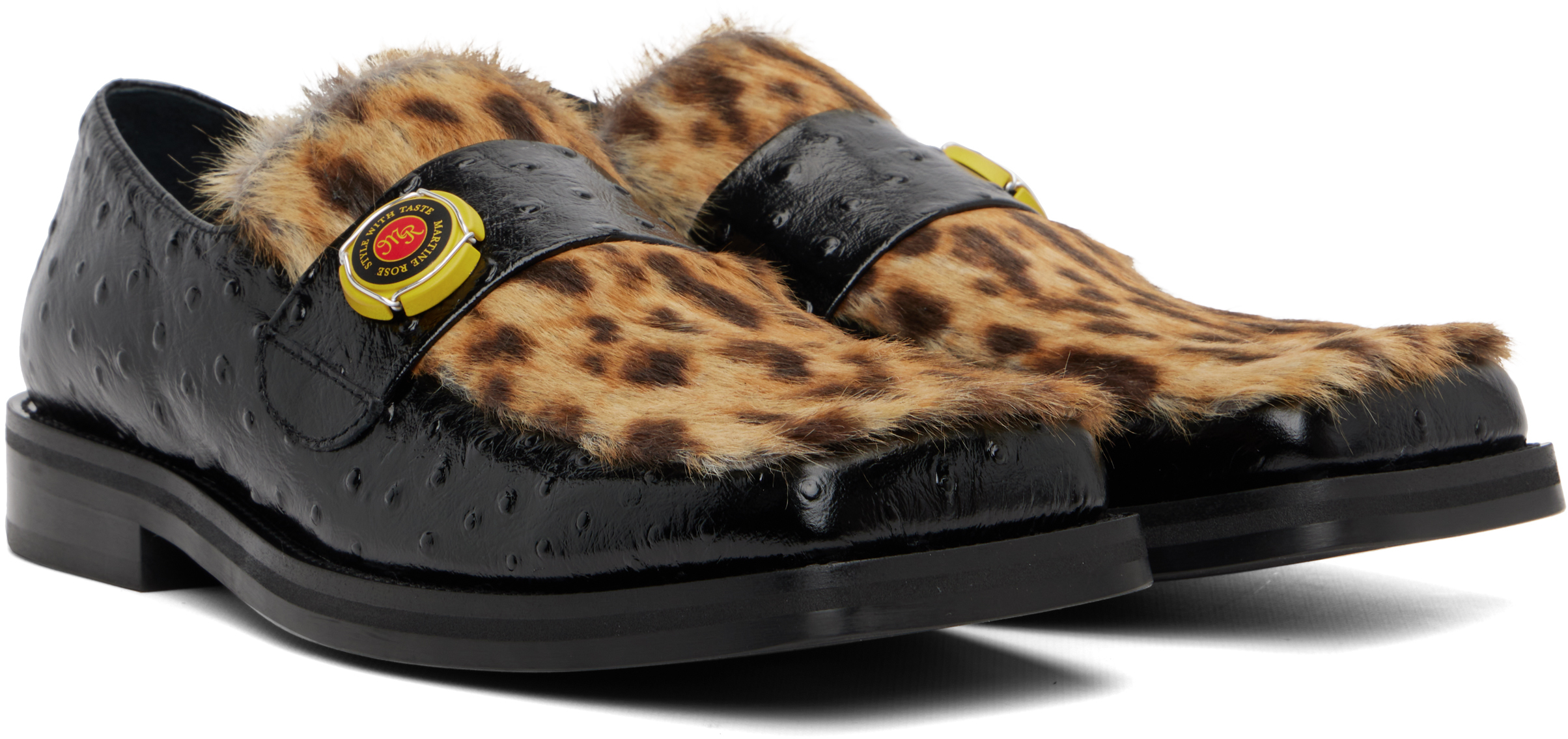 Martine Rose - Black Champagne Cap Square Toe Loafers
