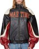Martine Rose Martine Rose Black 'Special' Superbowl Leather Jacket - 1